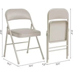 Sedie pieghevoli set da 2/4, sedie pieghevoli imbottite in PU con struttura in metallo, portata fino a 158 kg
