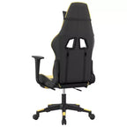 vidaXL Sedia da Gaming Massaggiante Nera e Oro in Similpelle con Poggiapiedi, Schienale Regolabile e Design Girevole, Comfort Robusto ed Elegante per i Gamer