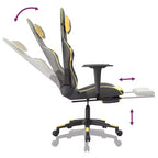 vidaXL Sedia da Gaming Massaggiante Nera e Oro in Similpelle con Poggiapiedi, Schienale Regolabile e Design Girevole, Comfort Robusto ed Elegante per i Gamer