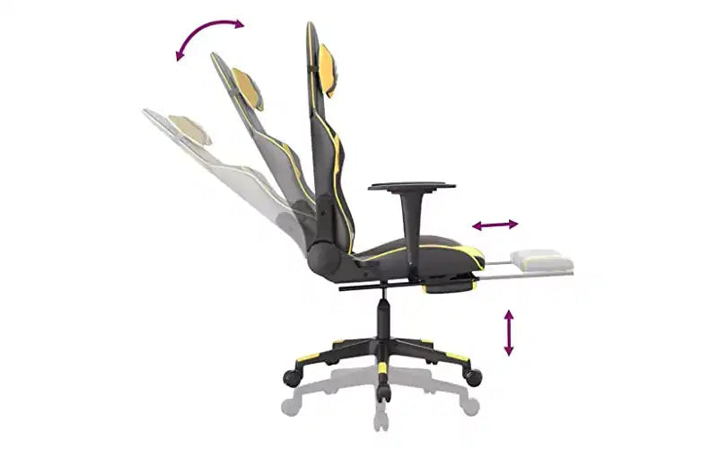 vidaXL Sedia da Gaming Massaggiante Nera e Oro in Similpelle con Poggiapiedi, Schienale Regolabile e Design Girevole, Comfort Robusto ed Elegante per i Gamer