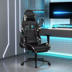 vidaXL Sedia da Gaming con Poggiapiedi, Nera e Mimetica, in Similpelle