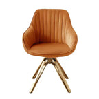 HOMLUX Poltrona Girevole Accent Piramidale Mid-century a 360° Rivestita in Velluto Confortevole - Gambe Placcate Oro Per Camera da Letto, Ufficio, Sala da Pranzo