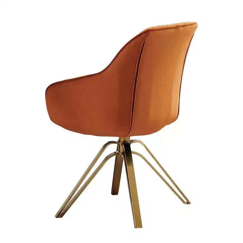 HOMLUX Poltrona Girevole Accent Piramidale Mid-century a 360° Rivestita in Velluto Confortevole - Gambe Placcate Oro Per Camera da Letto, Ufficio, Sala da Pranzo