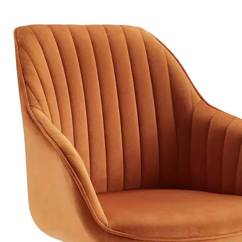 HOMLUX Poltrona Girevole Accent Piramidale Mid-century a 360° Rivestita in Velluto Confortevole - Gambe Placcate Oro Per Camera da Letto, Ufficio, Sala da Pranzo