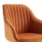 HOMLUX Poltrona Girevole Accent Piramidale Mid-century a 360° Rivestita in Velluto Confortevole - Gambe Placcate Oro Per Camera da Letto, Ufficio, Sala da Pranzo