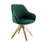 HOMLUX Poltrona Girevole Accent Piramidale Mid-century a 360° Rivestita in Velluto Confortevole - Gambe Placcate Oro Per Camera da Letto, Ufficio, Sala da Pranzo