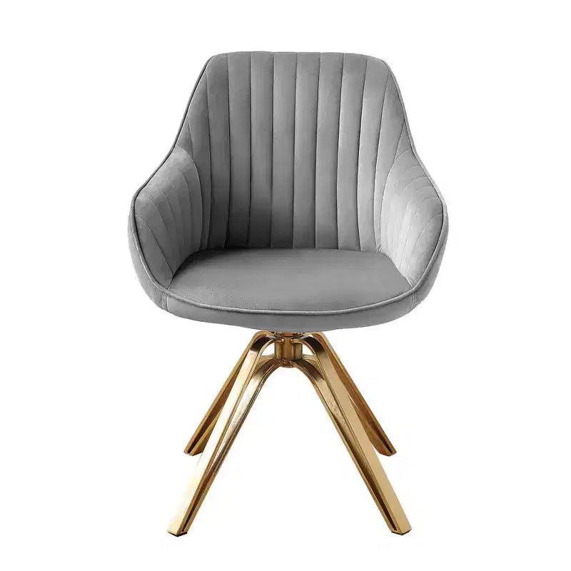 HOMLUX Poltrona Girevole Accent Piramidale Mid-century a 360° Rivestita in Velluto Confortevole - Gambe Placcate Oro Per Camera da Letto, Ufficio, Sala da Pranzo