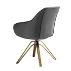 HOMLUX Poltrona Girevole Accent Piramidale Mid-century a 360° Rivestita in Velluto Confortevole - Gambe Placcate Oro Per Camera da Letto, Ufficio, Sala da Pranzo