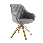 HOMLUX Poltrona Girevole Accent Piramidale Mid-century a 360° Rivestita in Velluto Confortevole - Gambe Placcate Oro Per Camera da Letto, Ufficio, Sala da Pranzo