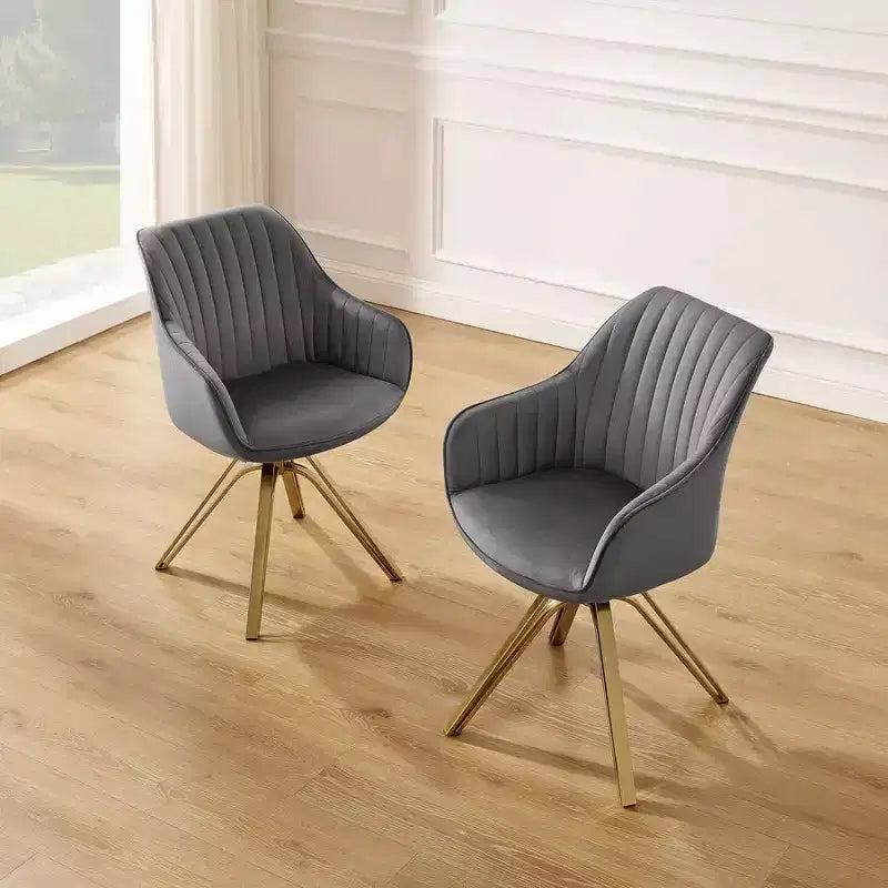 HOMLUX Poltrona Girevole Accent Piramidale Mid-century a 360° Rivestita in Velluto Confortevole - Gambe Placcate Oro Per Camera da Letto, Ufficio, Sala da Pranzo