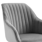 HOMLUX Poltrona Girevole Accent Piramidale Mid-century a 360° Rivestita in Velluto Confortevole - Gambe Placcate Oro Per Camera da Letto, Ufficio, Sala da Pranzo