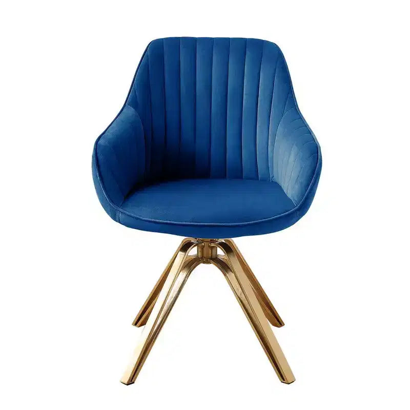HOMLUX Poltrona Girevole Accent Piramidale Mid-century a 360° Rivestita in Velluto Confortevole - Gambe Placcate Oro Per Camera da Letto, Ufficio, Sala da Pranzo