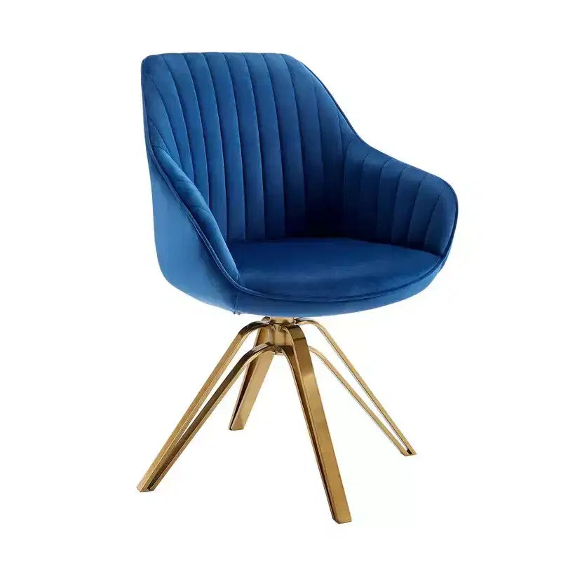 HOMLUX Poltrona Girevole Accent Piramidale Mid-century a 360° Rivestita in Velluto Confortevole - Gambe Placcate Oro Per Camera da Letto, Ufficio, Sala da Pranzo