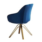 HOMLUX Poltrona Girevole Accent Piramidale Mid-century a 360° Rivestita in Velluto Confortevole - Gambe Placcate Oro Per Camera da Letto, Ufficio, Sala da Pranzo