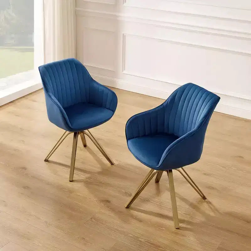 HOMLUX Poltrona Girevole Accent Piramidale Mid-century a 360° Rivestita in Velluto Confortevole - Gambe Placcate Oro Per Camera da Letto, Ufficio, Sala da Pranzo