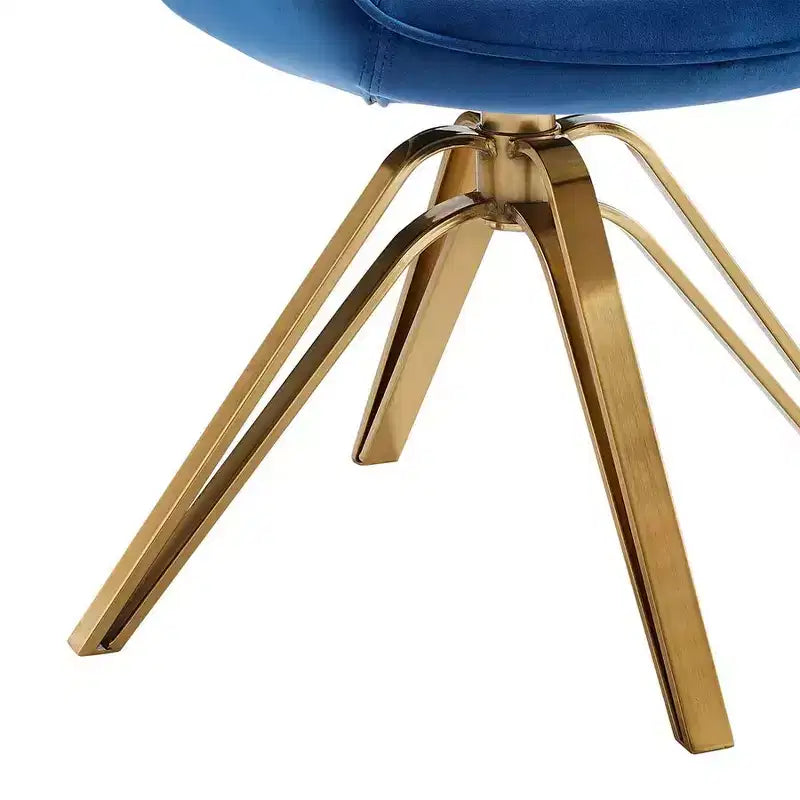 HOMLUX Poltrona Girevole Accent Piramidale Mid-century a 360° Rivestita in Velluto Confortevole - Gambe Placcate Oro Per Camera da Letto, Ufficio, Sala da Pranzo
