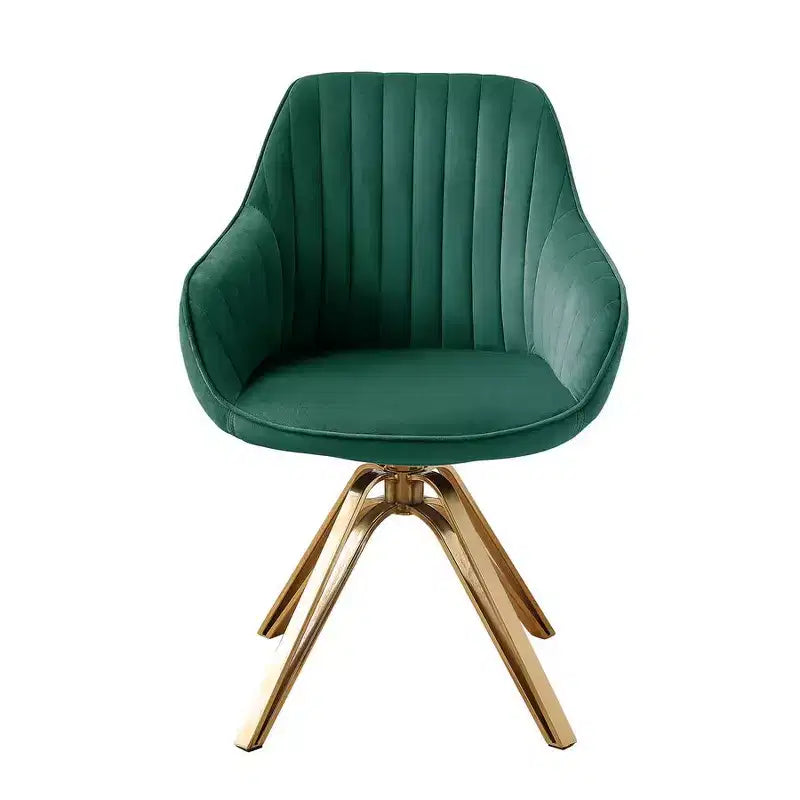 HOMLUX Poltrona Girevole Accent Piramidale Mid-century a 360° Rivestita in Velluto Confortevole - Gambe Placcate Oro Per Camera da Letto, Ufficio, Sala da Pranzo