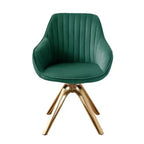 HOMLUX Poltrona Girevole Accent Piramidale Mid-century a 360° Rivestita in Velluto Confortevole - Gambe Placcate Oro Per Camera da Letto, Ufficio, Sala da Pranzo