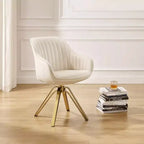 HOMLUX Poltrona Girevole Accent Piramidale Mid-century a 360° Rivestita in Velluto Confortevole - Gambe Placcate Oro Per Camera da Letto, Ufficio, Sala da Pranzo