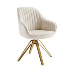 HOMLUX Poltrona Girevole Accent Piramidale Mid-century a 360° Rivestita in Velluto Confortevole - Gambe Placcate Oro Per Camera da Letto, Ufficio, Sala da Pranzo
