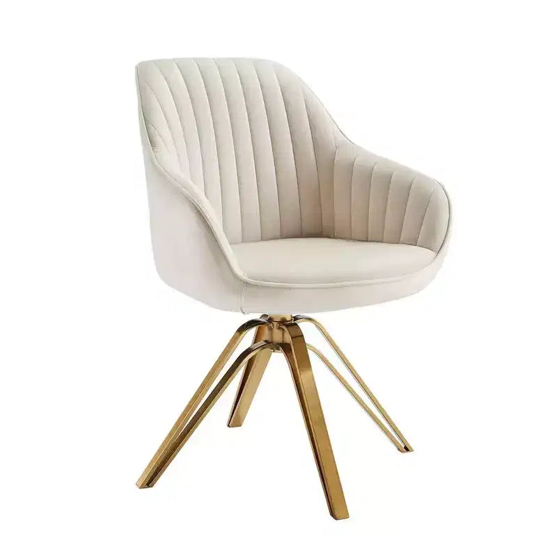 HOMLUX Poltrona Girevole Accent Piramidale Mid-century a 360° Rivestita in Velluto Confortevole - Gambe Placcate Oro Per Camera da Letto, Ufficio, Sala da Pranzo