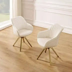 HOMLUX Poltrona Girevole Accent Piramidale Mid-century a 360° Rivestita in Velluto Confortevole - Gambe Placcate Oro Per Camera da Letto, Ufficio, Sala da Pranzo