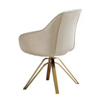 HOMLUX Poltrona Girevole Accent Piramidale Mid-century a 360° Rivestita in Velluto Confortevole - Gambe Placcate Oro Per Camera da Letto, Ufficio, Sala da Pranzo