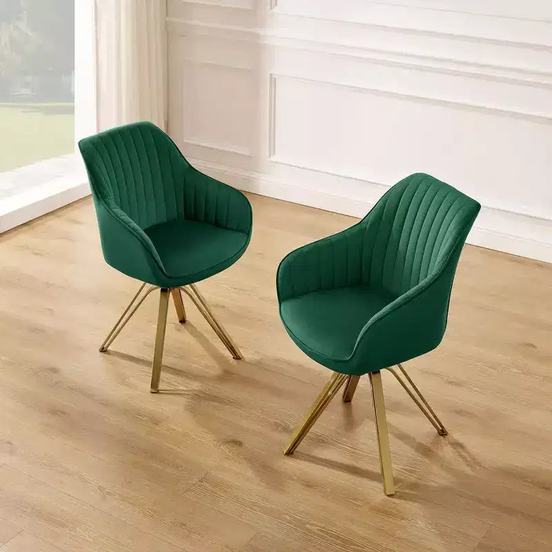 HOMLUX Poltrona Girevole Accent Piramidale Mid-century a 360° Rivestita in Velluto Confortevole - Gambe Placcate Oro Per Camera da Letto, Ufficio, Sala da Pranzo