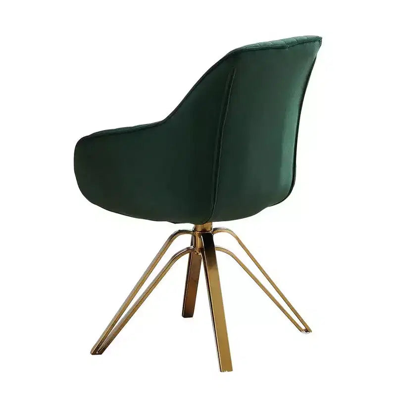 HOMLUX Poltrona Girevole Accent Piramidale Mid-century a 360° Rivestita in Velluto Confortevole - Gambe Placcate Oro Per Camera da Letto, Ufficio, Sala da Pranzo