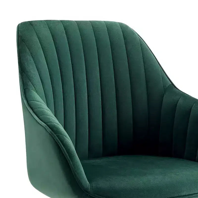 HOMLUX Poltrona Girevole Accent Piramidale Mid-century a 360° Rivestita in Velluto Confortevole - Gambe Placcate Oro Per Camera da Letto, Ufficio, Sala da Pranzo