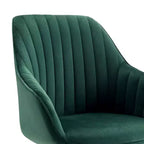 HOMLUX Poltrona Girevole Accent Piramidale Mid-century a 360° Rivestita in Velluto Confortevole - Gambe Placcate Oro Per Camera da Letto, Ufficio, Sala da Pranzo