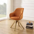 HOMLUX Poltrona Girevole Accent Piramidale Mid-century a 360° Rivestita in Velluto Confortevole - Gambe Placcate Oro Per Camera da Letto, Ufficio, Sala da Pranzo