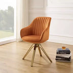 HOMLUX Poltrona Girevole Accent Piramidale Mid-century a 360° Rivestita in Velluto Confortevole - Gambe Placcate Oro Per Camera da Letto, Ufficio, Sala da Pranzo