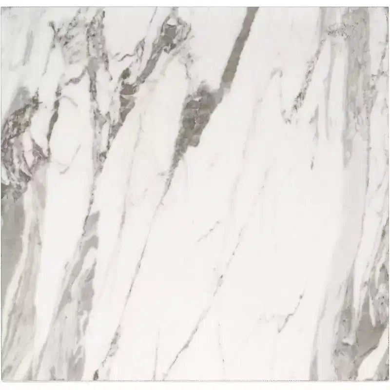 Studio 55D Karin Tavolino da Divano Moderno Glam Quadrato Accento, 43 cm di Larghezza, Oro con Piano in Finto Marmo Bianco per Soggiorno Camera da Letto Comodino