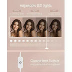 VASAGLE Toeletta con Specchio e Luci, Mobile Trucco Largo 110 cm con Sgabello Imbottito, Luci LED Dimmerabili, Bianco Nuvola