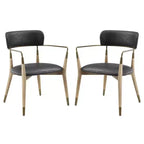 HOMLUX Set di 2 sedie da pranzo imbottite con braccioli e schienale curvo