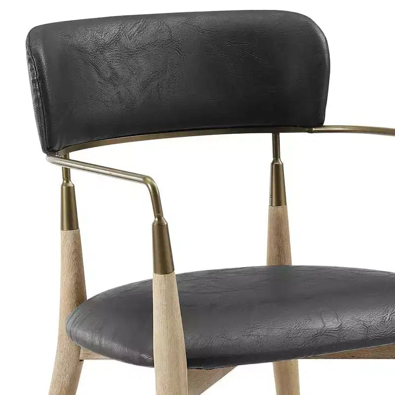 HOMLUX Set di 2 sedie da pranzo imbottite con braccioli e schienale curvo