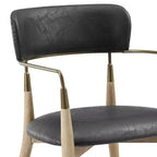 HOMLUX Set di 2 sedie da pranzo imbottite con braccioli e schienale curvo