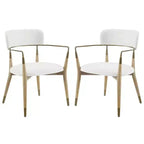 HOMLUX Set di 2 sedie da pranzo imbottite con braccioli e schienale curvo