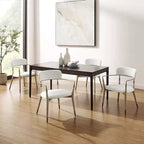 HOMLUX Set di 2 sedie da pranzo imbottite con braccioli e schienale curvo