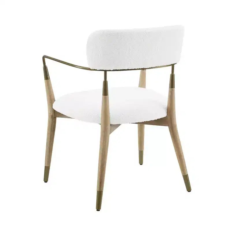 HOMLUX Set di 2 sedie da pranzo imbottite con braccioli e schienale curvo