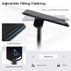 Costway Leggio da Podio Mobile 1/2 Pezzi con Piano Inclinabile Vassoio Portaoggetti Ruote Bloccabili Nero