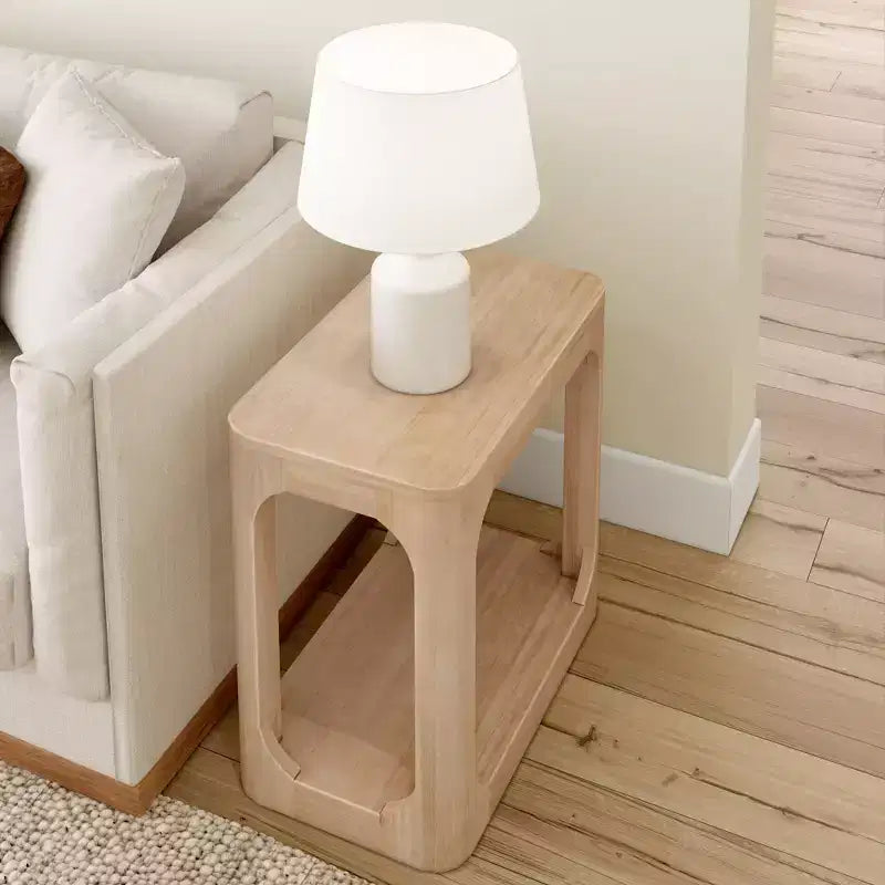 Plank+Beam Tavolino rettangolare con ripiano, Tavolino stretto per soggiorno