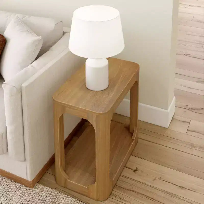 Plank+Beam Tavolino rettangolare con ripiano, Tavolino stretto per soggiorno