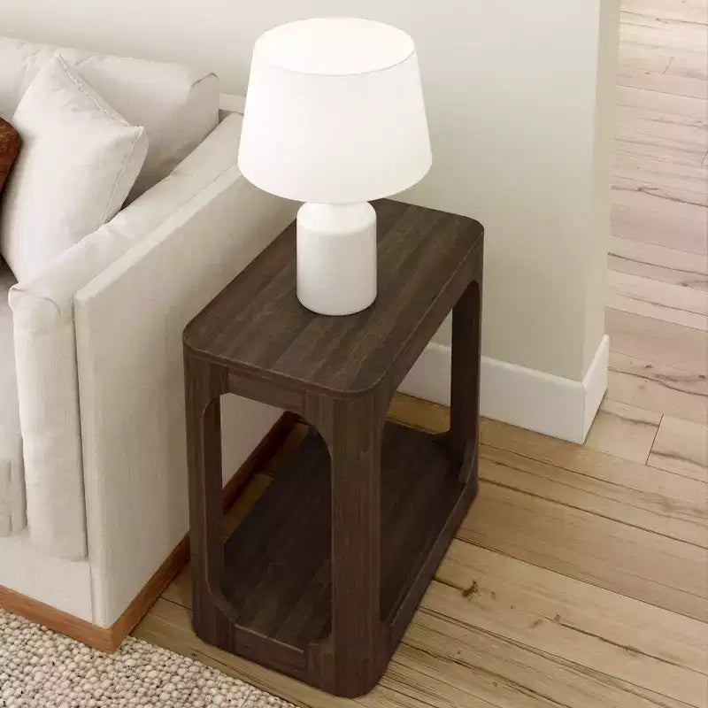 Plank+Beam Tavolino rettangolare con ripiano, Tavolino stretto per soggiorno