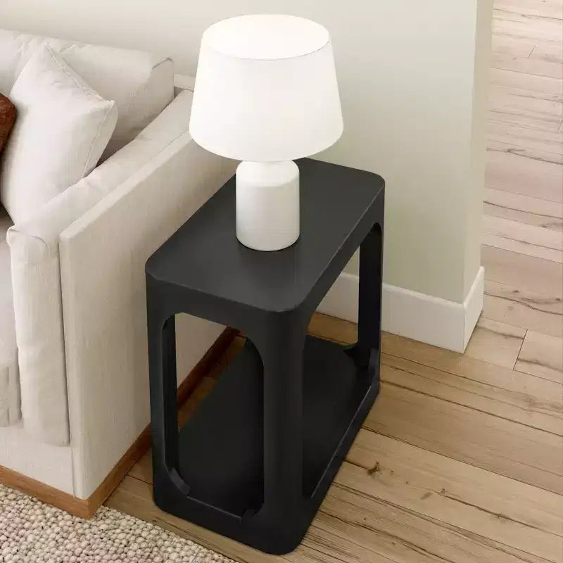 Plank+Beam Tavolino rettangolare con ripiano, Tavolino stretto per soggiorno