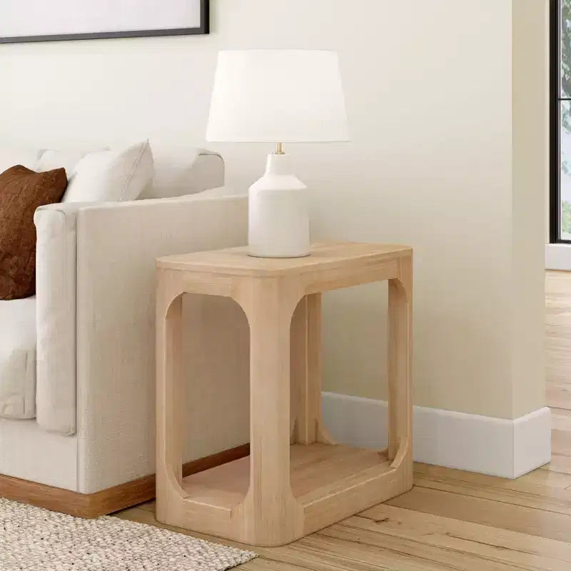 Plank+Beam Tavolino rettangolare con ripiano, Tavolino stretto per soggiorno