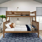 Plank+Beam Letto a castello in legno massello Twin XL su Queen per adulti