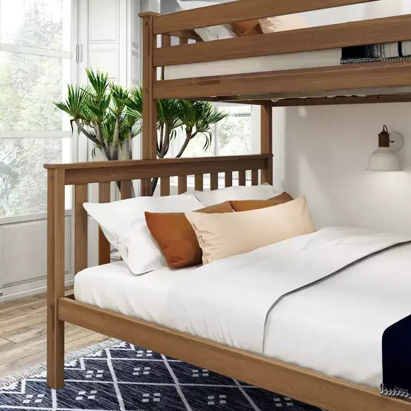 Plank+Beam Letto a castello in legno massello Twin XL su Queen per adulti