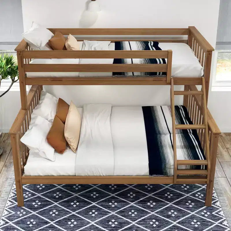 Plank+Beam Letto a castello in legno massello Twin XL su Queen per adulti